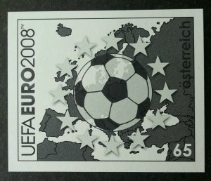 Austria UEFA Euro Football 2008 Sport Games Soccer (imperf black print stamp MNH