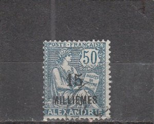 French Offices in Egypt (Alexandria)  Scott#  56  Used  (1923 Surcharged)