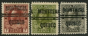 Canada Precancel MONTREAL 4-114, 4-119, 4-120a