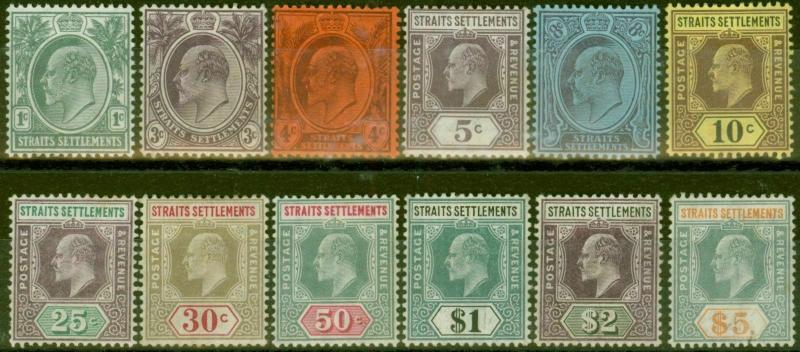 Straits Settlements 1904-10 set of 12 SG127-138a Fine Lightly Mtd Mint