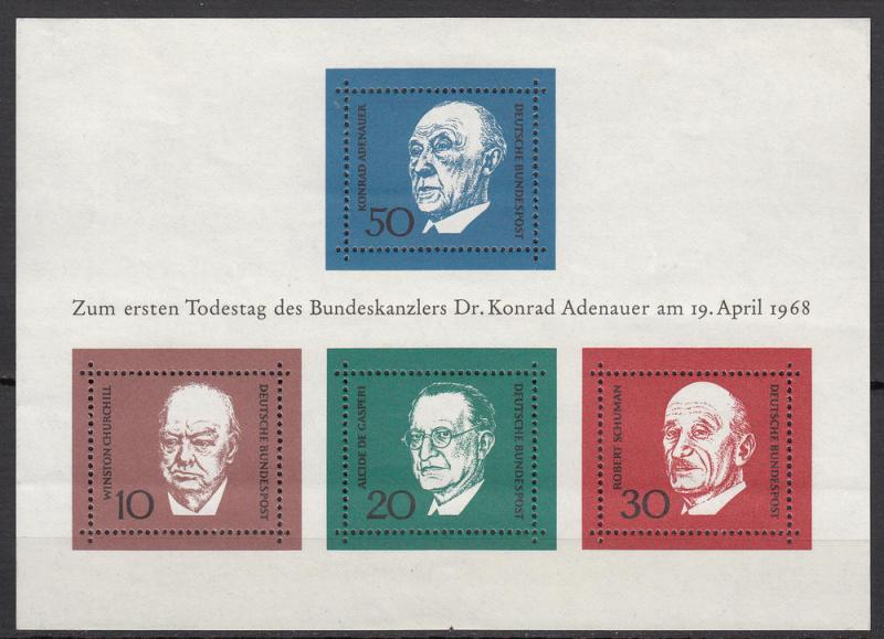 Germany - 1968 K. Adenauer Mi# Bl.4 - MNH (9208)