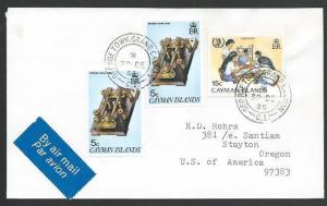 CAYMAN IS 1985 airmail cover to USA - nice franking........................56730