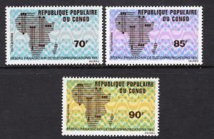 Congo  #C116-118  1971   MNH Pan-African telecommunication system