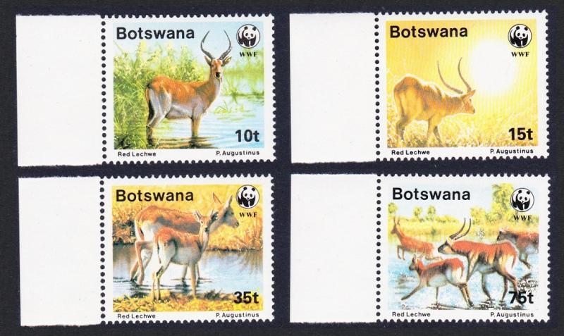 Botswana WWF Red Lechwe 4v with left margins SG#648-651 MI#431-434 SC#432-435
