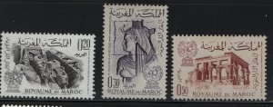 MOROCCO 91-93 (3) Set, Hinged, 1963 Campaign to save historic monuments in Nubia