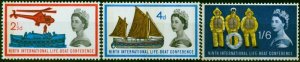 GB 1963 Lifeboat Phosphor Set of 3 SG639p-641p V.F MNH