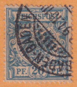 GERMANY 49a USED - PRUSSIAN BLUE - INTERESTING CANCEL