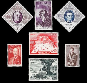 Monaco 1956 Sc 354//62 (less 358-59) MLH vf FIPEX