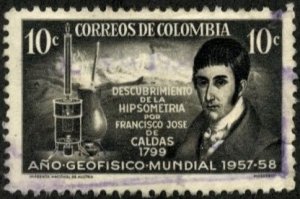 COLOMBIA #680, USED ON 102 CARD - 1958 - COLOMBIA152