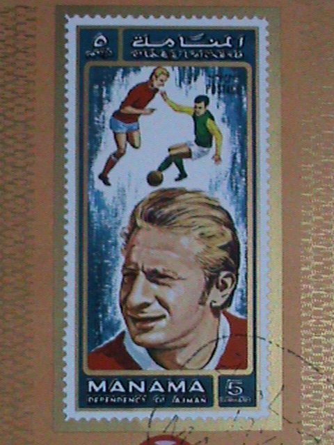 MANAMA AIRMAIL STAMP: 1972  MUNICH'72 OLYMPIC SOCCER- CTO MNH S/S IMPERF :SHEET-