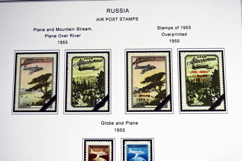 COLOR PRINTED RUSSIA 1960-1965 STAMP ALBUM PAGES (84 illustrated pages)