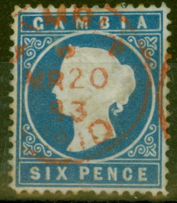 Gambia 1880 6d Blue SG18A Fine Used