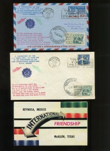 LOT OF 7 MCALLEN TEXAS 1959, 1961 & 1966 ROCKET MAIL FLIGHT COVERS (LV 408)