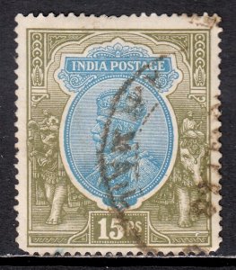India - Scott #124 - Used - Residual gum, rounded corners/bottom - SCV $32