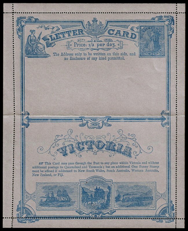 Victoria 1d Letter Card (1889 era) Unused F-VF M