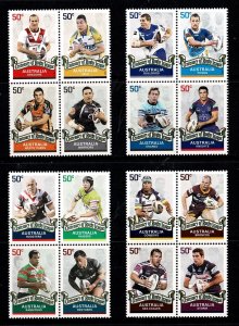Australia 2008 Rugby League Centenary  Set of 16 MNH