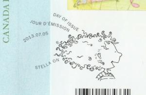 STELLA = book & cartoon character = SS of 2 stamps FDC, OFDC, Canada 2013