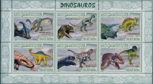 Dinosaurs Stamp Therizinosaurus Melanorosaurus Heterodontosaurus S/S MNH #2970
