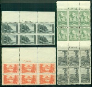 US #740-9 National Parks set, Complete in Plate No. Blocks of 6, NH Scott $100.