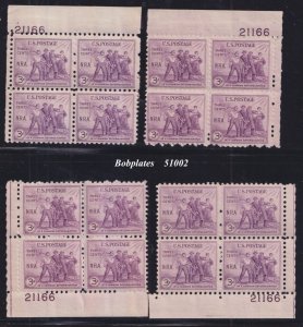 BOBPLATES #732 N.R.A. Matched Set of Plate Blocks 21166 F-VF 2 MNH SCV=$7+