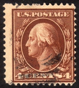 1911, US 4c, Washington, Used, Sc 377