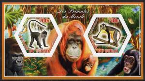 Chad 2014 Primates of the World #1 imperf sheetlet contai...