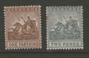 Barbados 1909 Sc 91,95 MH