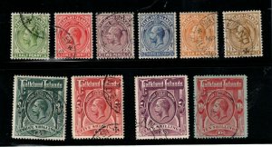 Falkland Islands #30 - #39 Very Fine Used Set