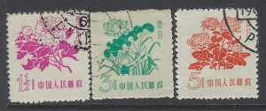 PR China, Scott #389-391; Flowers, Used
