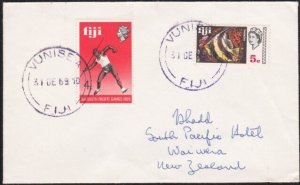 FIJI 1969 cover to New Zealand - VUNISEA cds in violet.....................B2618