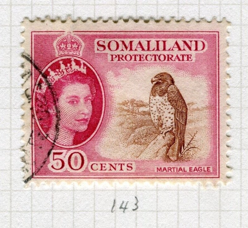 SOMALILAND; 1953 early QEII pictorial issue fine used 50c. value 