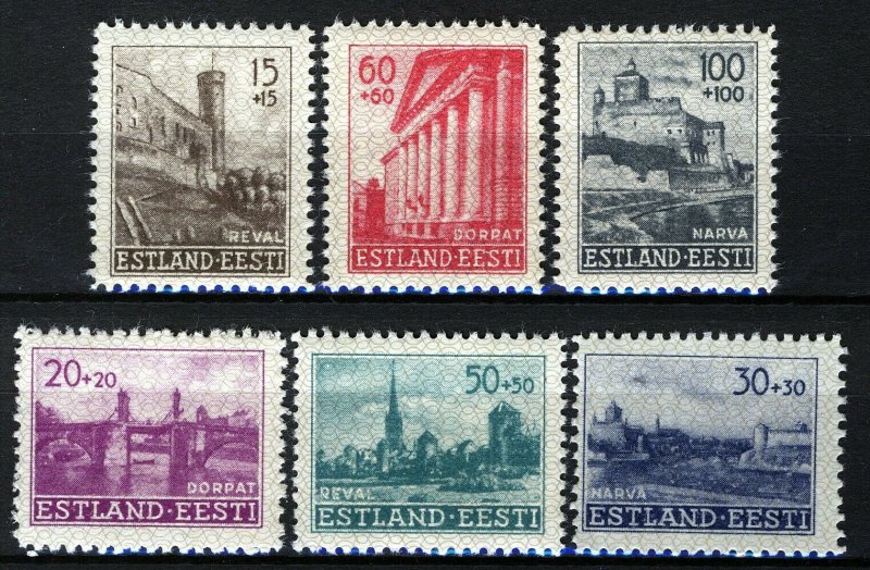 German WW2 occupation Estonia 1941, Reconstruction set VF MNH, Mi 4-9