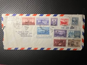 1952 USA Airmail Cover New York NY to Zurich Alstetten Switzerland Stamp Sheet