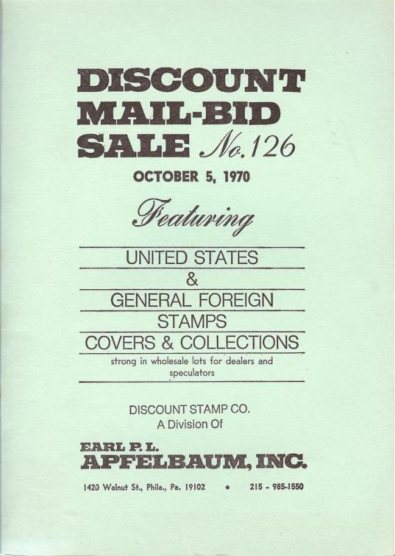 Apfelbaum: Sale # 126  -  United States & General Foreign...