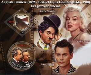 Auguste and Luis Lumiere Cinema Fathers Sov. Sheet of 2 Stamps MNH