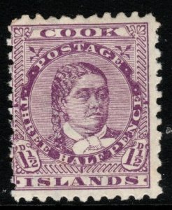 COOK ISLANDS SG14 1893 1½d DEEP LILAC p11 MTD MINT