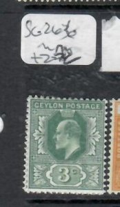 CEYLON KE  3C    SG 266   MOG    P0719H