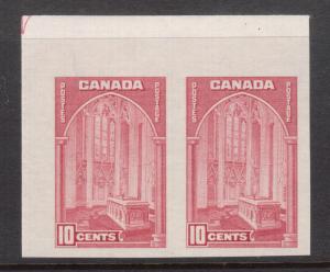 Canada #241c Extra fine Never Hinged Imperf Pair With Guide Arrow In Margin