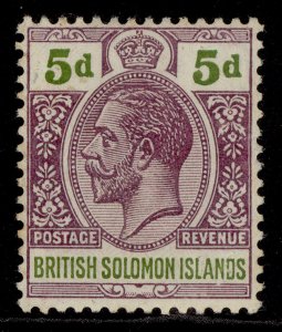 BRITISH SOLOMON ISLANDS GV SG31, 5d brown-purple & olive-green, LH MINT. Cat £24