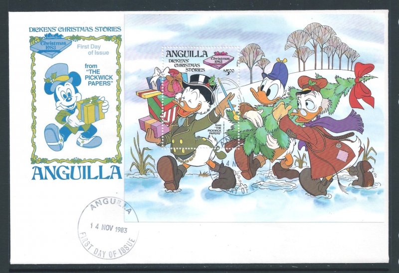 Anguilla #556 (SS FDC) Disney - Christmas '83