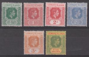 LEEWARD ISLANDS 1938 KGVI RANGE TO 5/-