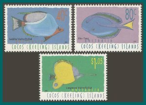 Cocos 1995 Fish (Series1), MNH 306,309, 313,SG334,SG337,SG341