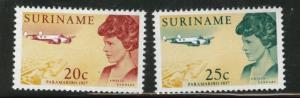 Suriname Scott 345-346 MH* 1967 Amelia Earhart set