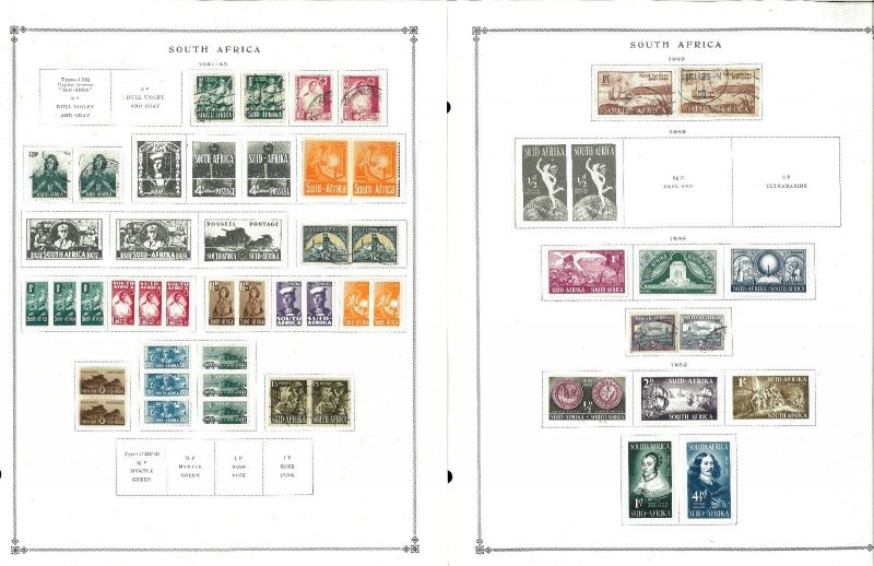 South Africa 1941-1995 M & U Hinged on Scott International Pages Thru 1999