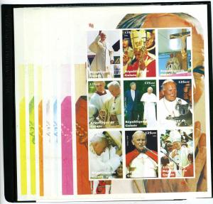 Guinea 1998 POPE JOHN PAUL II Enthronement-Bill Clinton Color Proofs + original