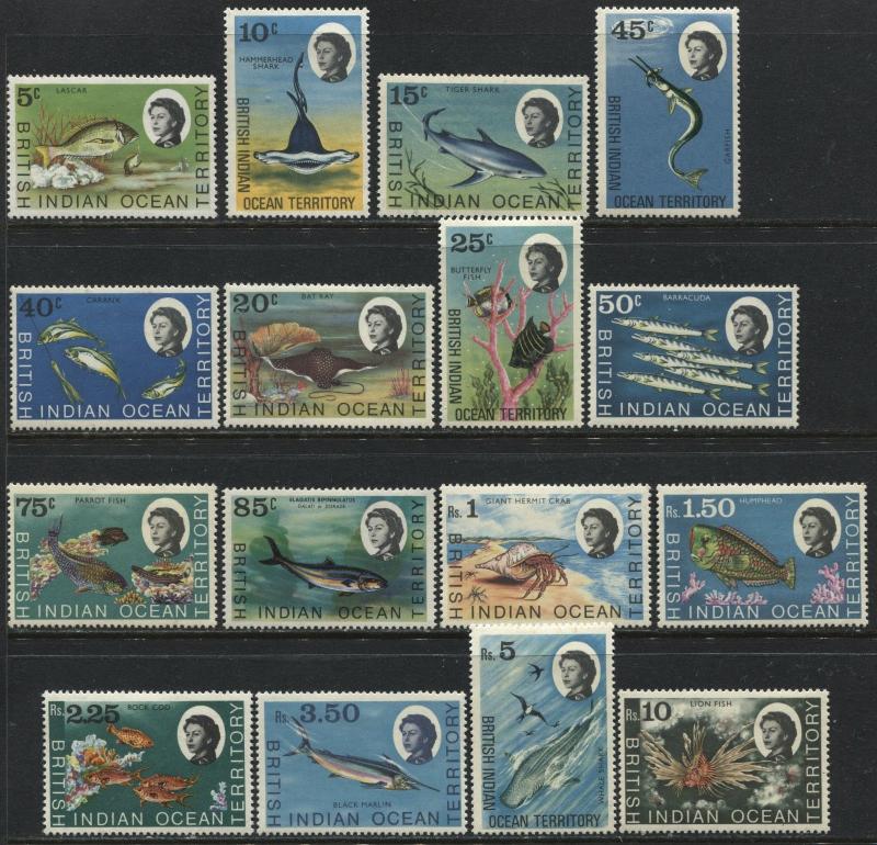 QEII 1968 British Indian Ocean Territory complete set mint o.g. 