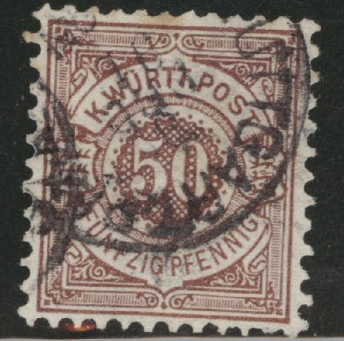 Germany State Wurttemberg Scott 68 used from 1875-1900 set