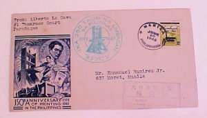 PHILIPPINES JAPAN 1943 CENSORED COVER PICTORIAL AD