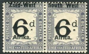 SOUTH WEST AFRICA-1923 6d Black & Slate POSTAGE DUE lightly mounted mint Sg D5