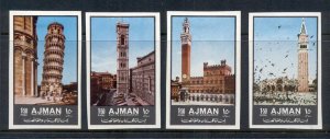 Ajman 1972 Mi#2074-2077b Sights of Italy (II) blk4 IMPERF MLH